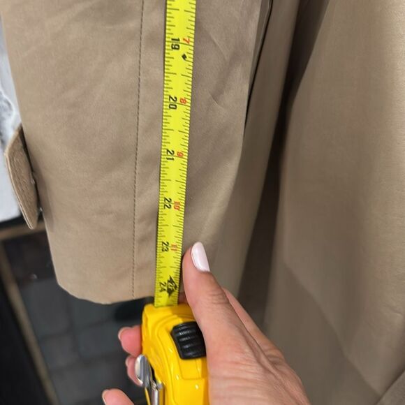 Zara Women's Trench Coat Tan Camel Small 3 button Belted Cotton - Picture 6 of 12